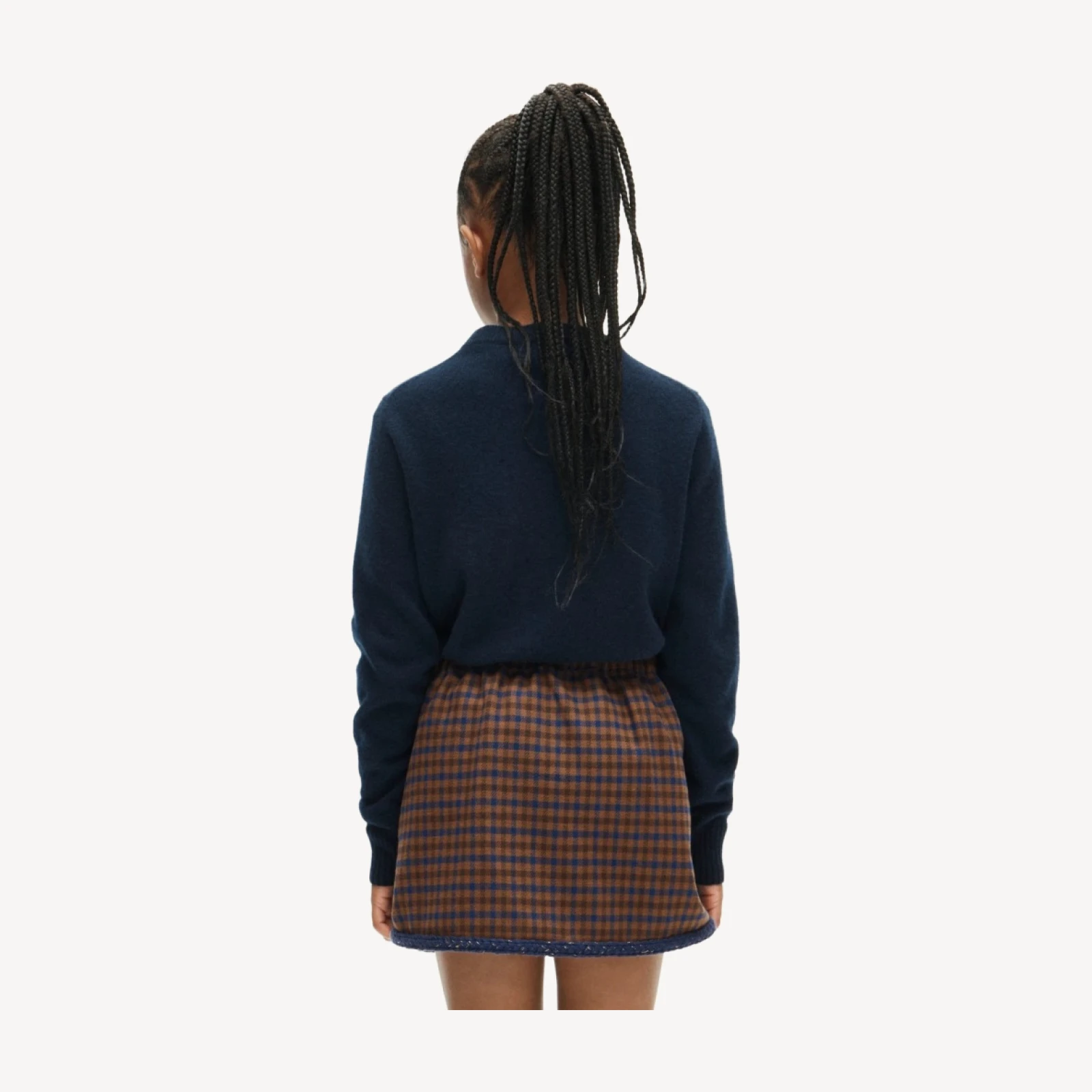 Girls' faux-wrap skirt in houndstooth