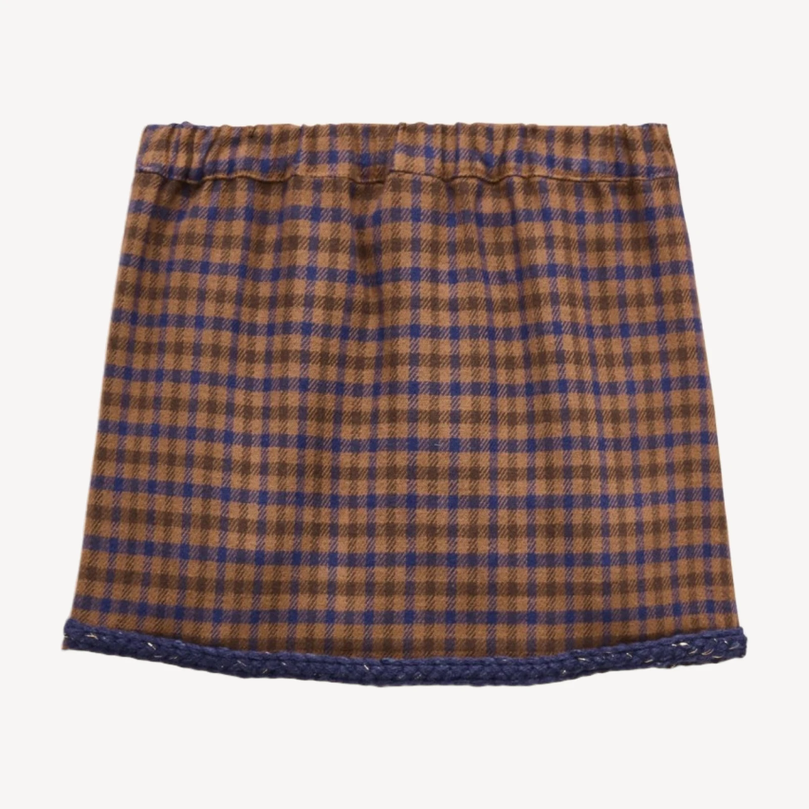 Girls' faux-wrap skirt in houndstooth