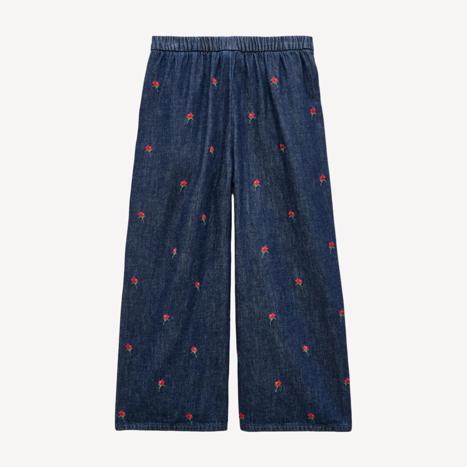 Girls' Cosmo pant in embroidered drapey denim