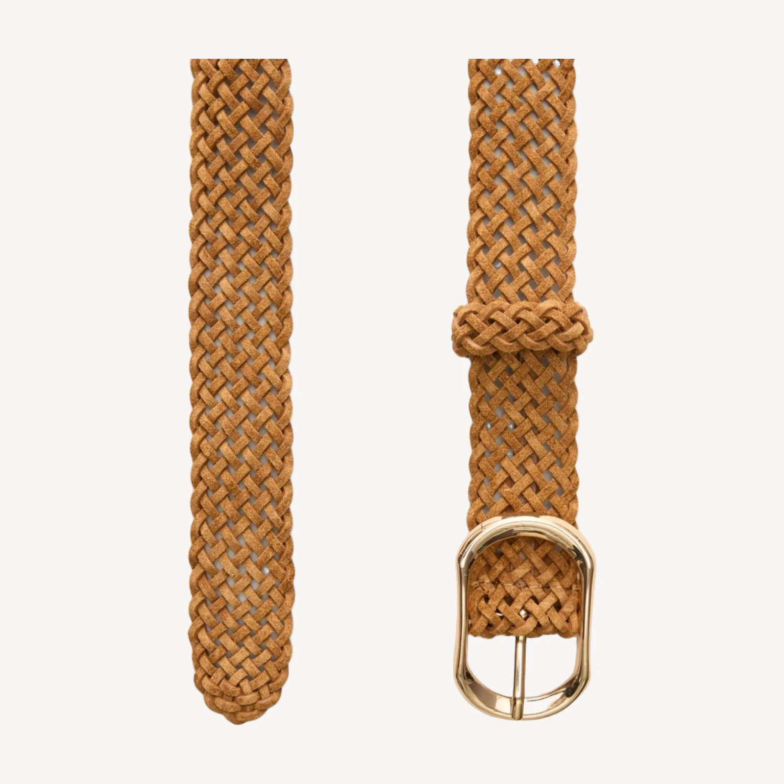 Braided wide belt in suede