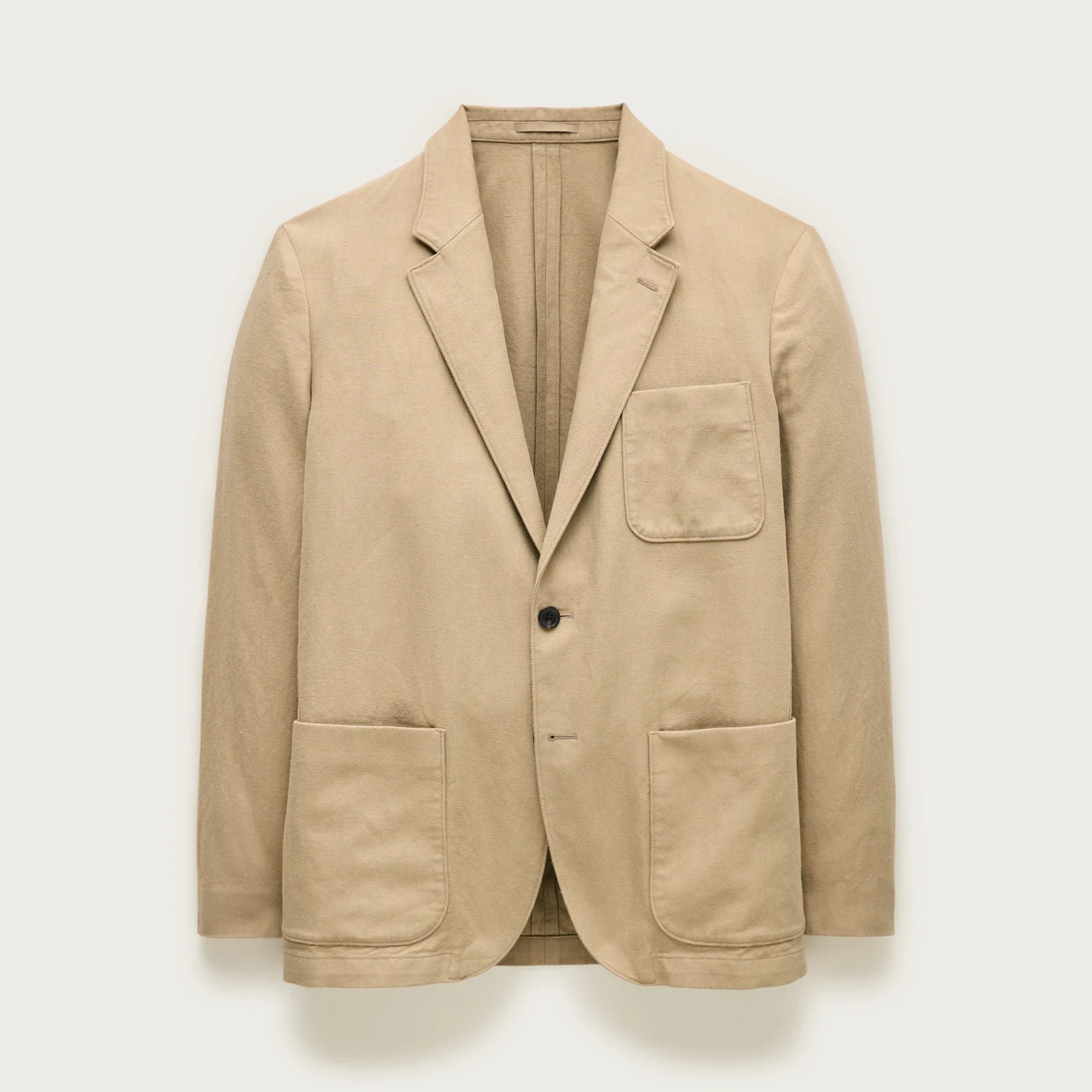 Relaxed-fit suit jacket in Italian cotton-linen twill blend