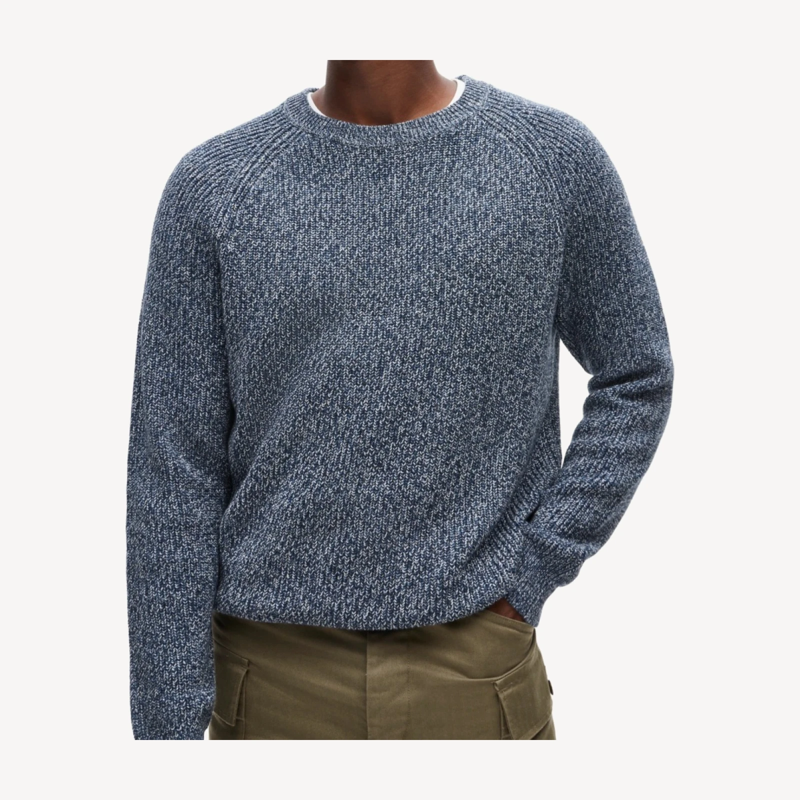 Rib-knit sweater in marled cotton