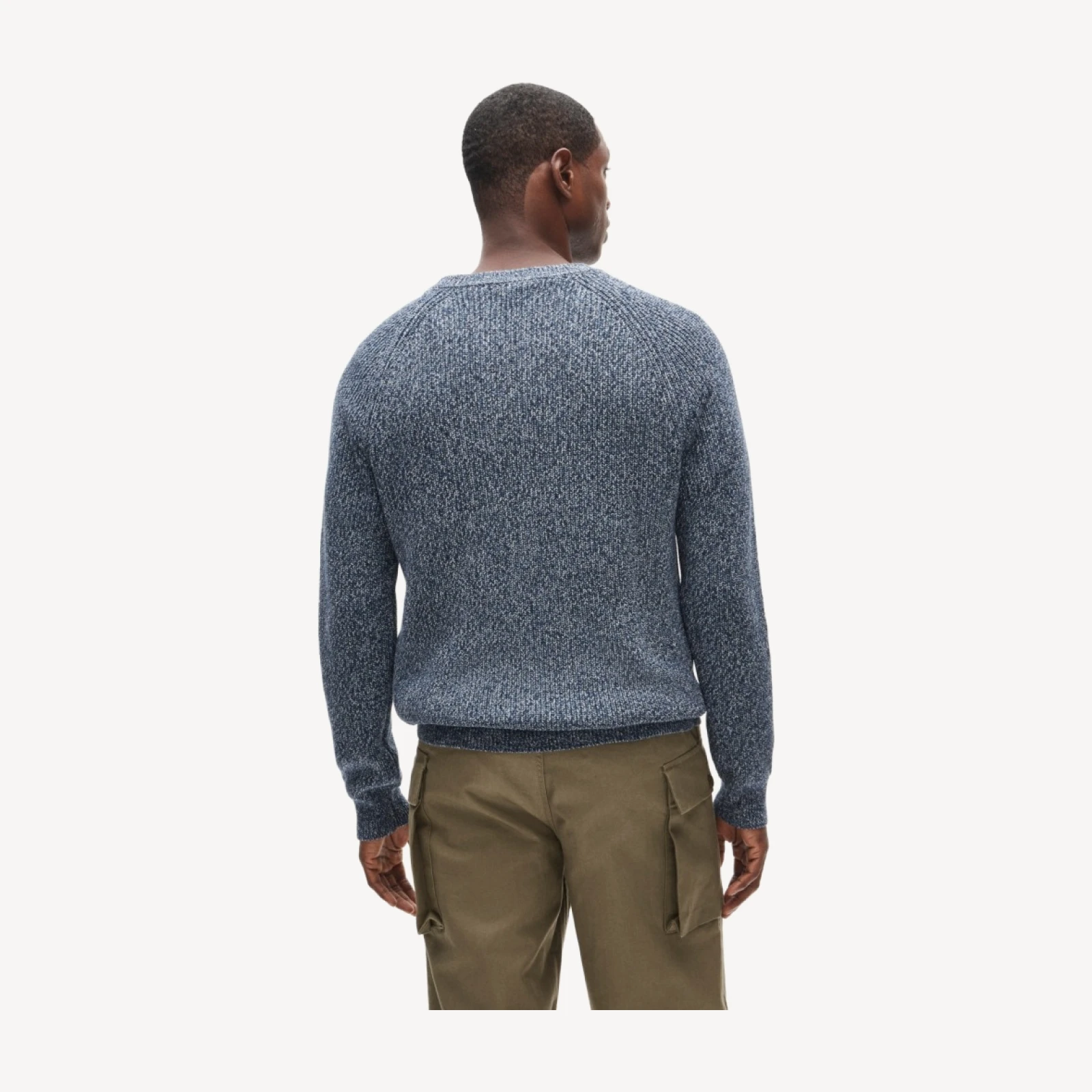 Rib-knit sweater in marled cotton