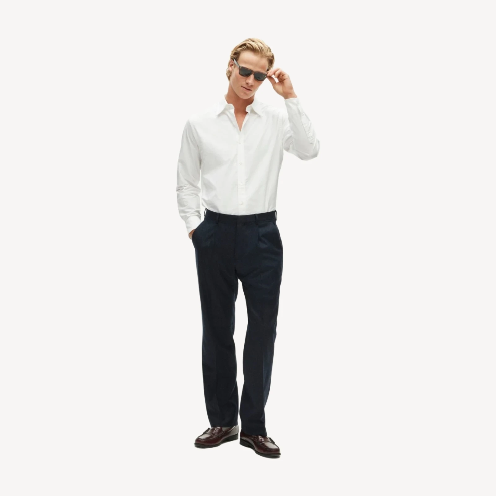 Kenmare Relaxed-fit suit pant in Italian wool flannel