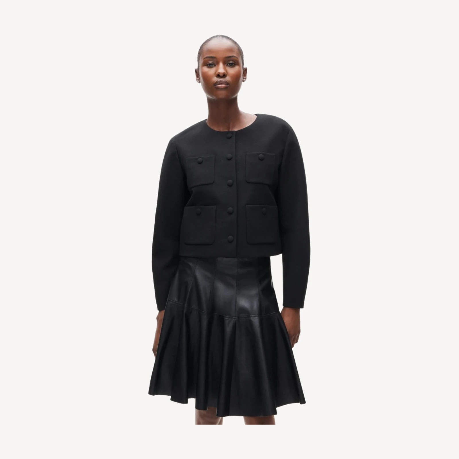 Drop-shoulder lady jacket in four-season stretch