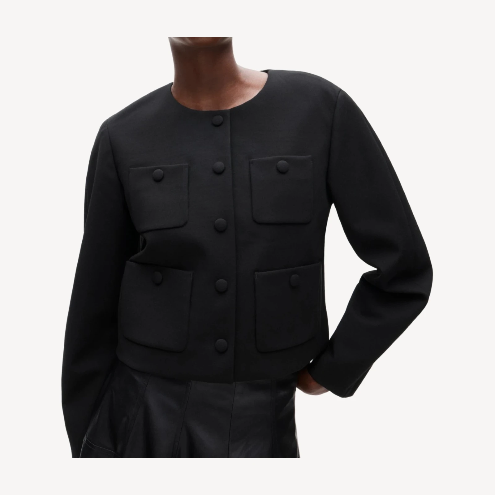 Drop-shoulder lady jacket in four-season stretch
