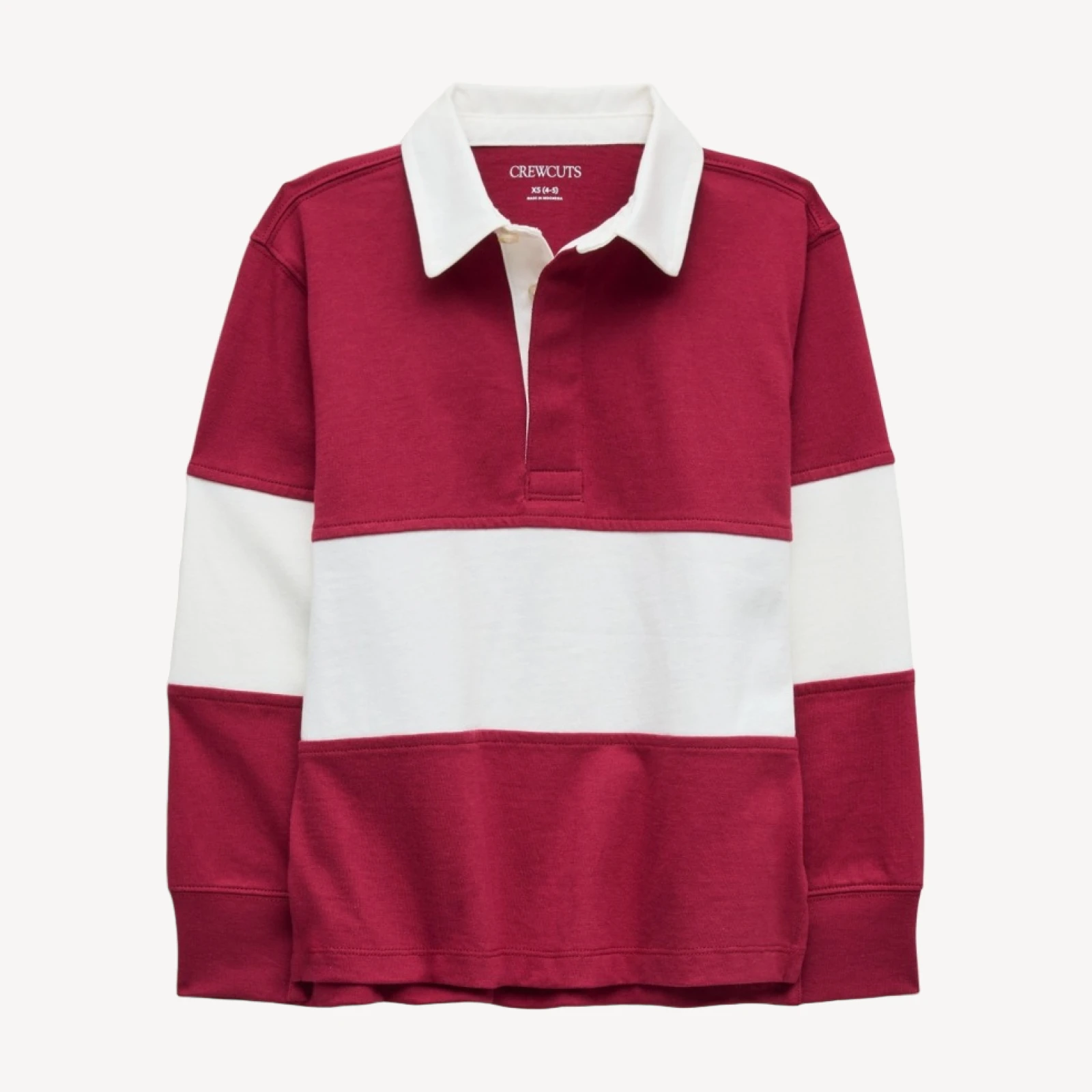 Kids' junior varsity rugby polo shirt in striped heritage jersey