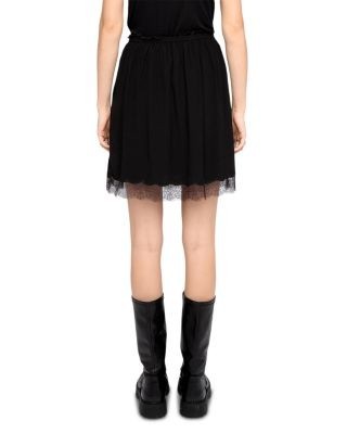 Zadig & Voltaire Jarvisa Lace Hem Mini Skirt