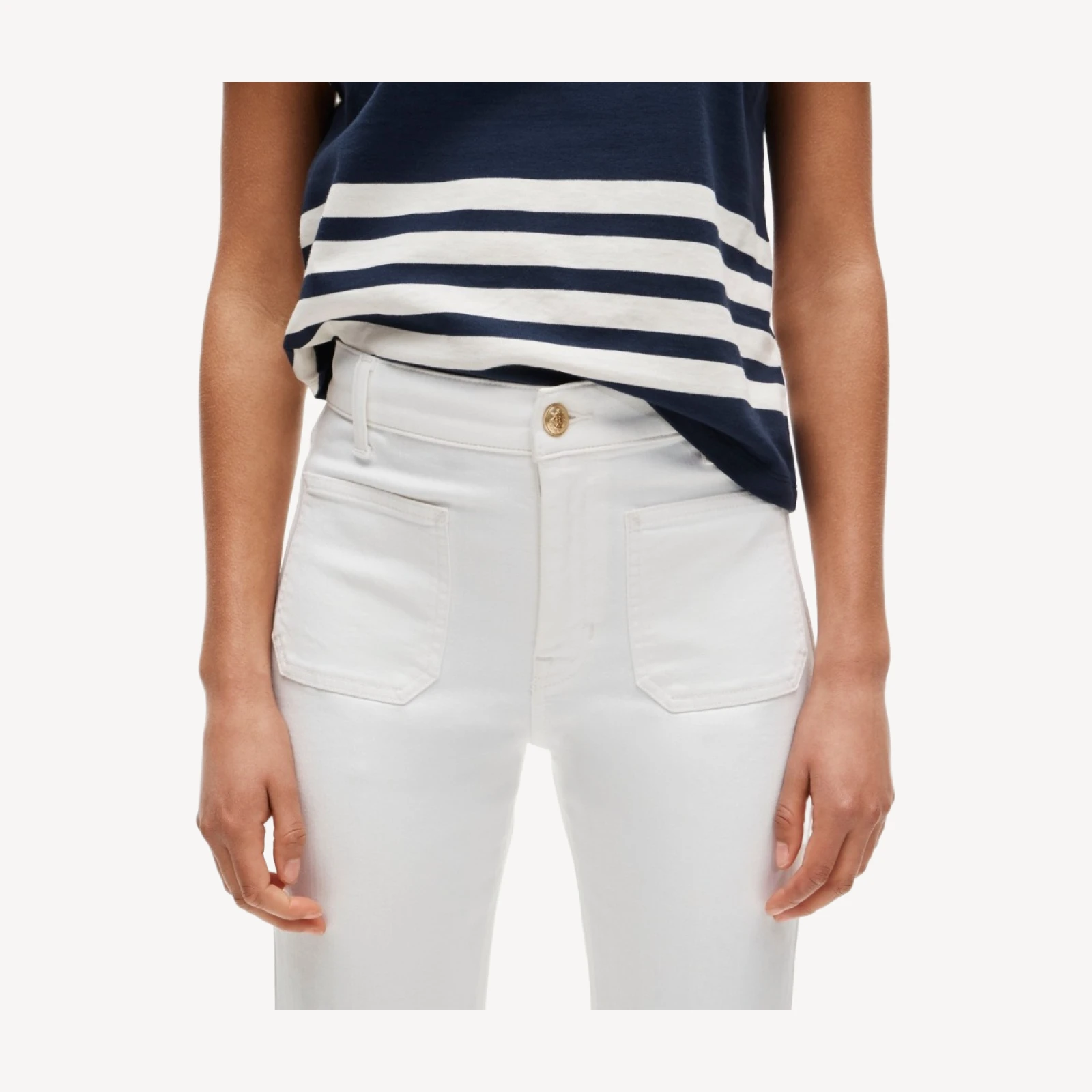 Charley kickout cropped jean in super-stretch with patch pockets