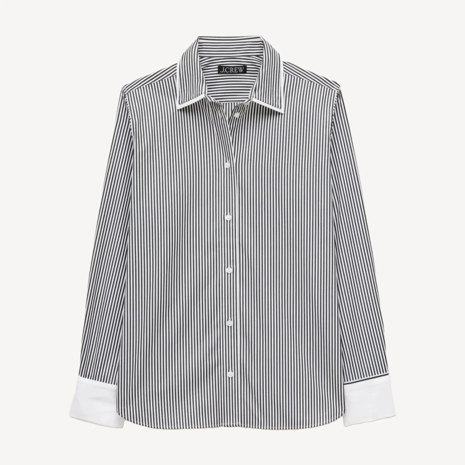 Jules double-layer button-up shirt in striped Greenwich poplin