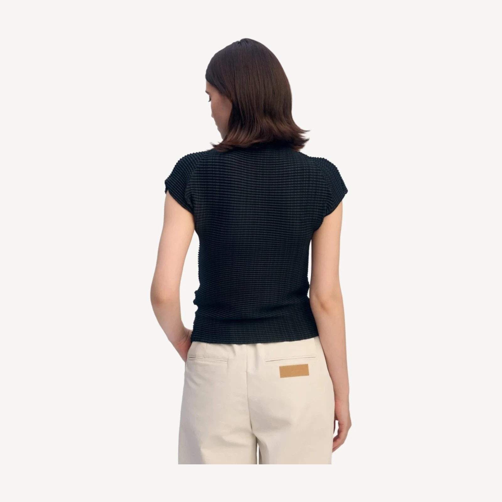 WOOLY PLEATS BK/WT-66