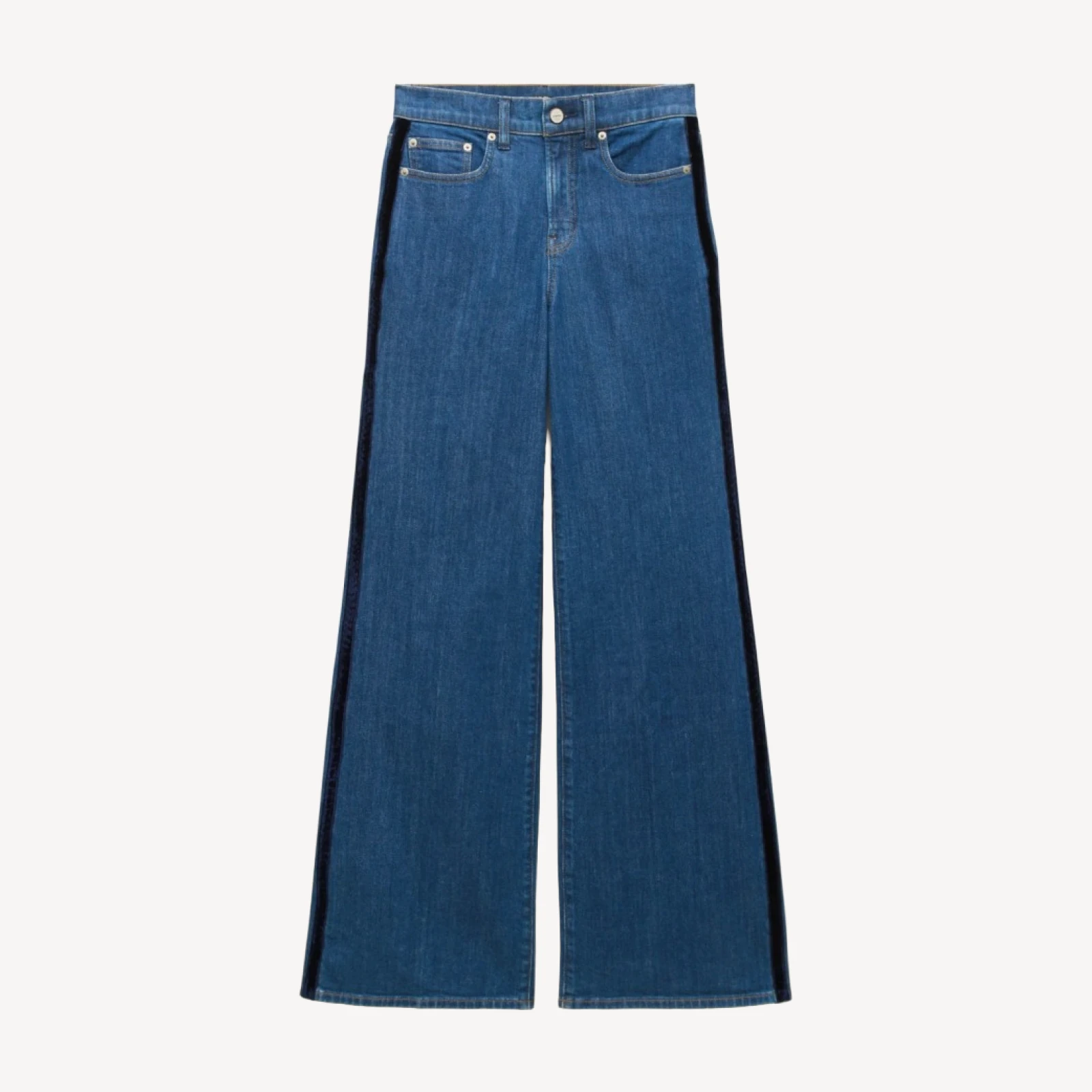 Denim trouser jean with corduroy stripe