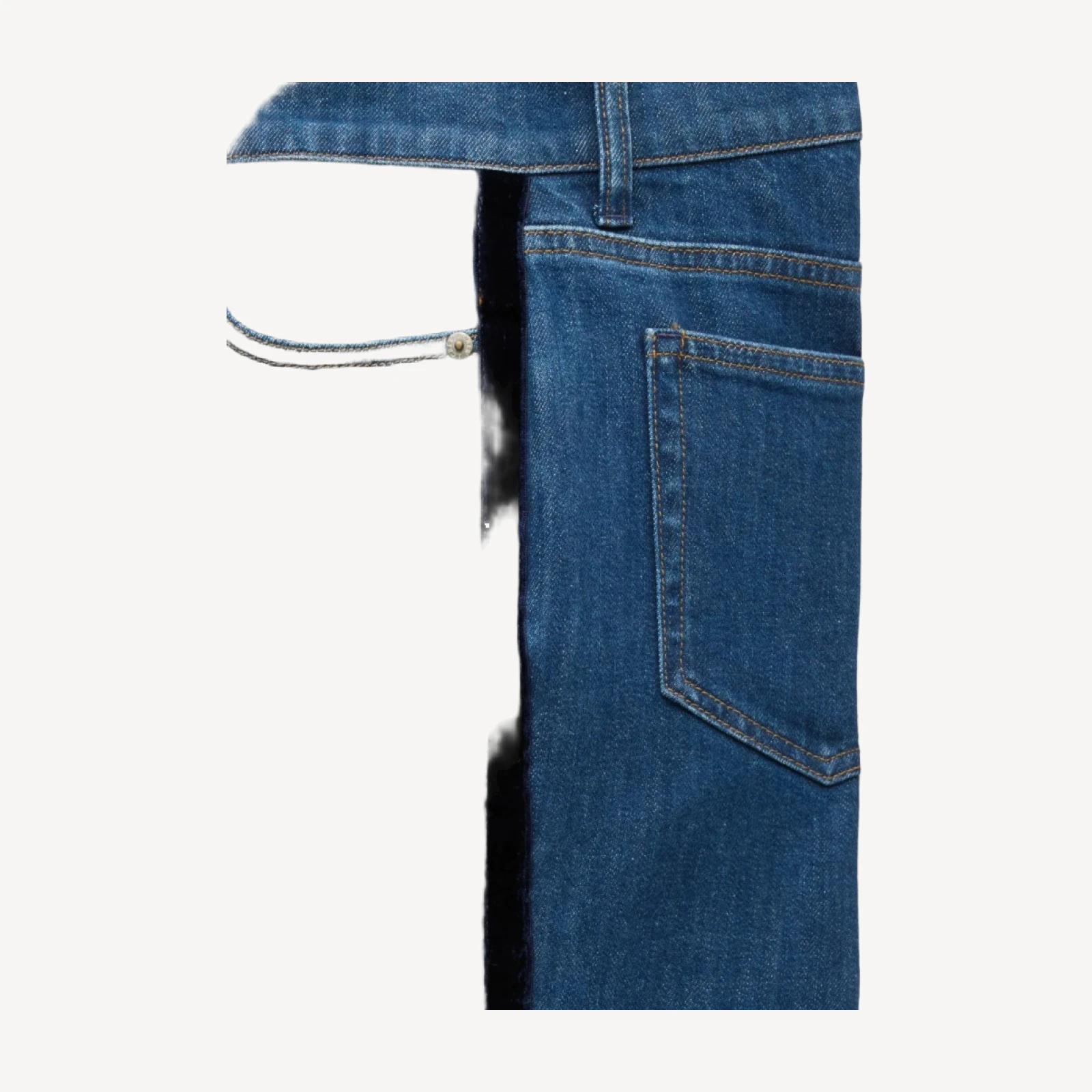 Denim trouser jean with corduroy stripe