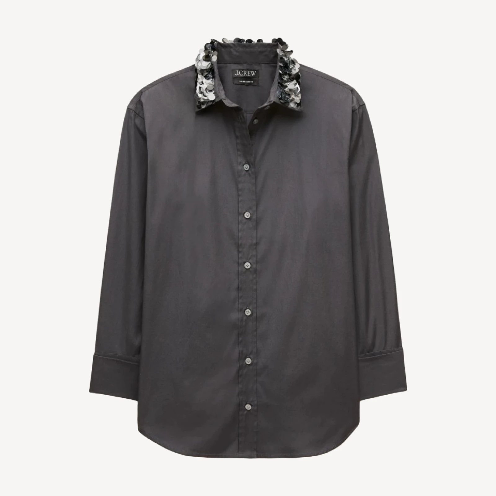 Esme button-up shirt in embellished Greenwich poplin