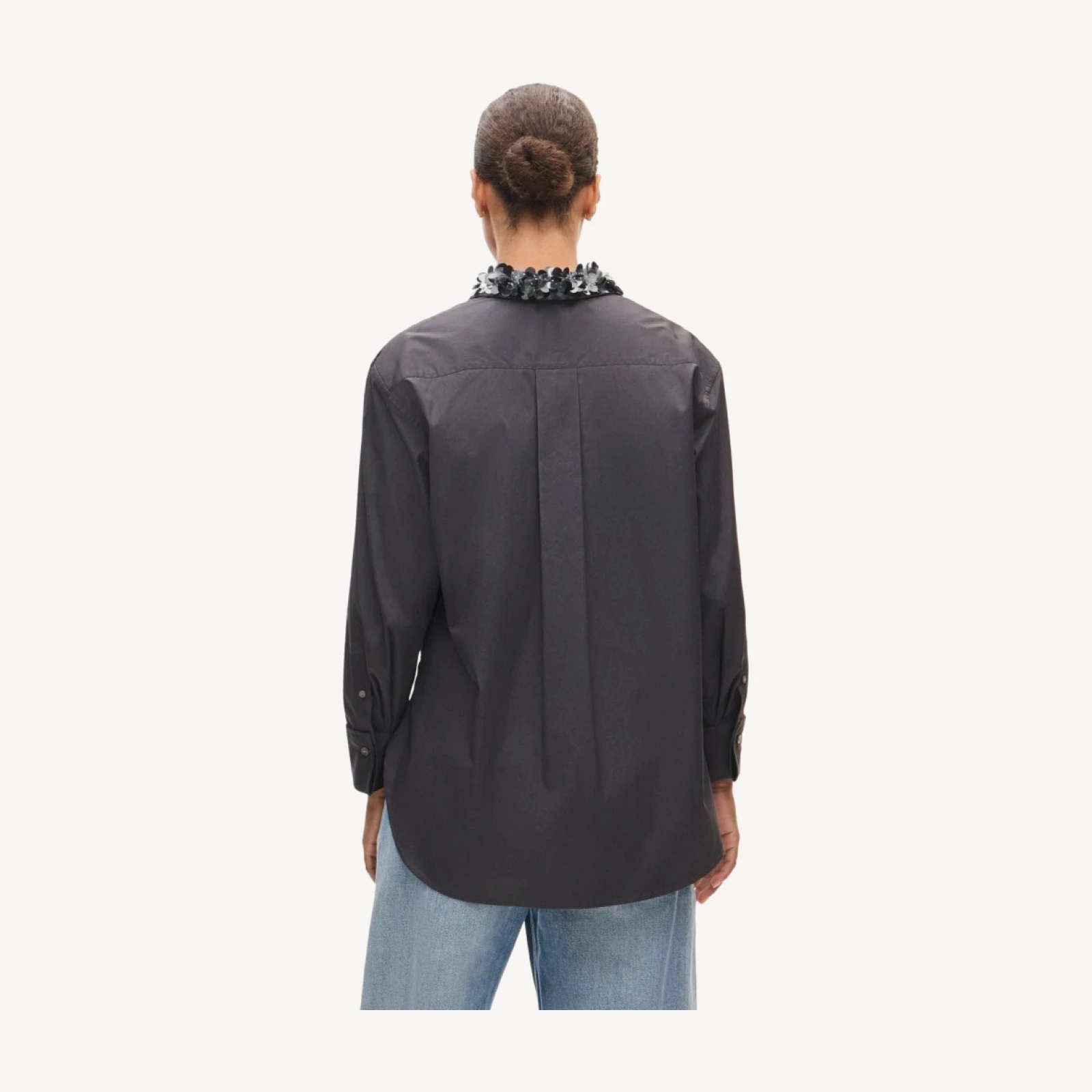 Esme button-up shirt in embellished Greenwich poplin