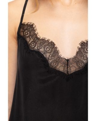 Zadig & Voltaire Respas Silk Lace Trim Mini Dress
