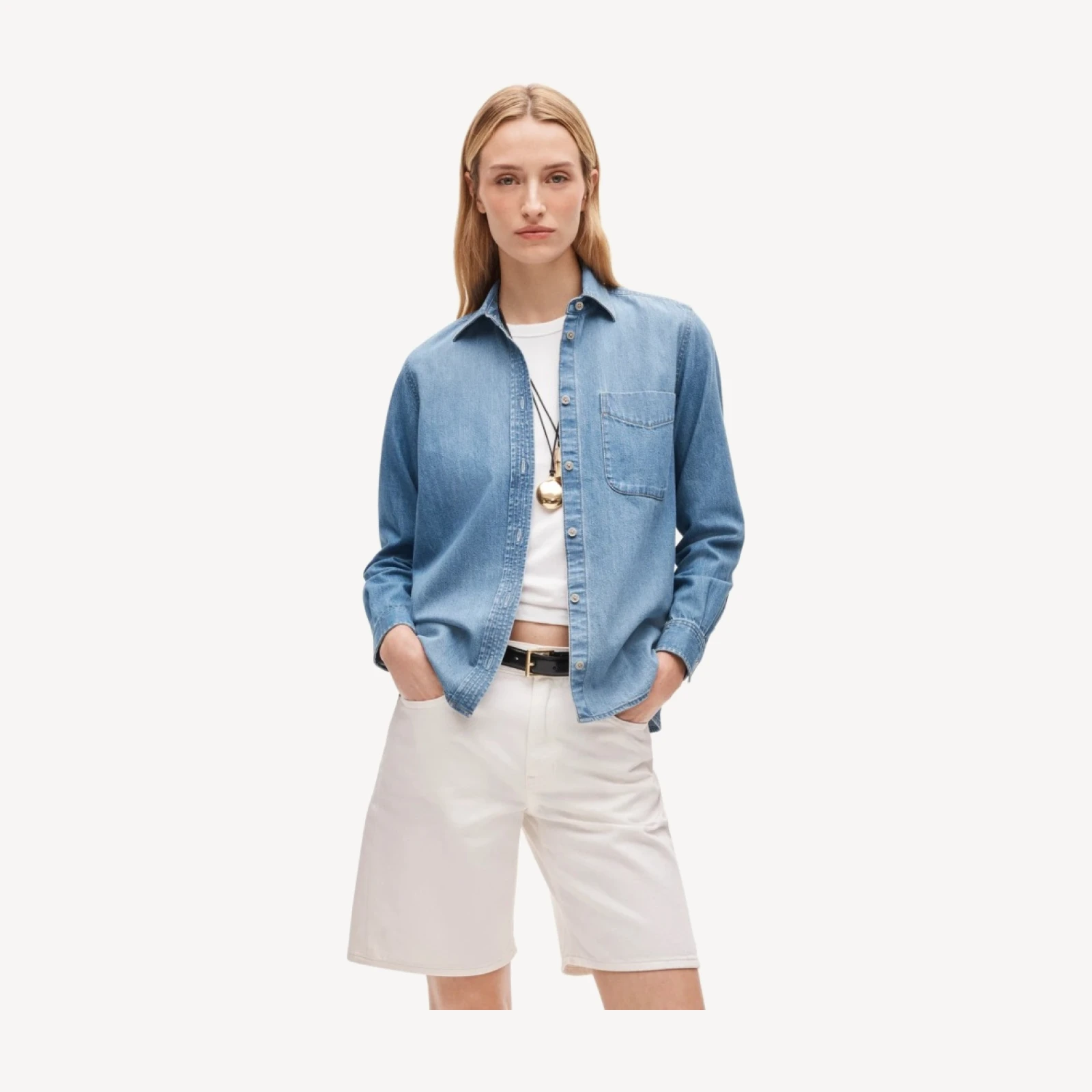 Jules classic-fit button-up shirt in denim