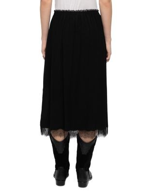 Zadig & Voltaire Jarvis Lace Trim Midi Skirt