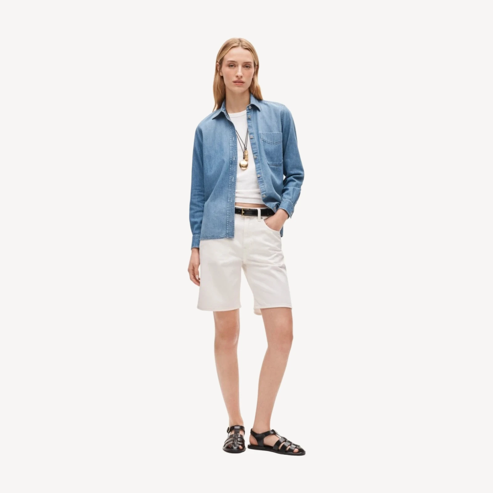 Jules classic-fit button-up shirt in denim