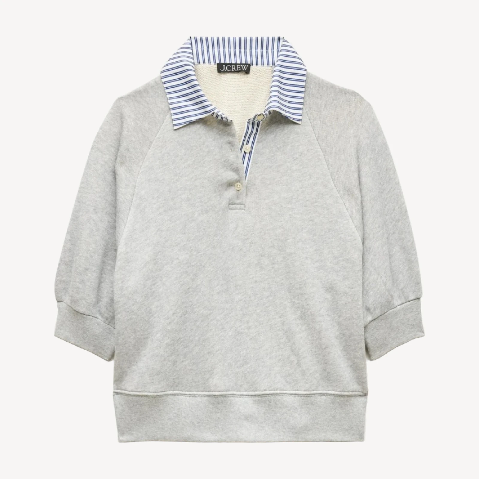 Heritage Terry sweatshirt polo with poplin collar