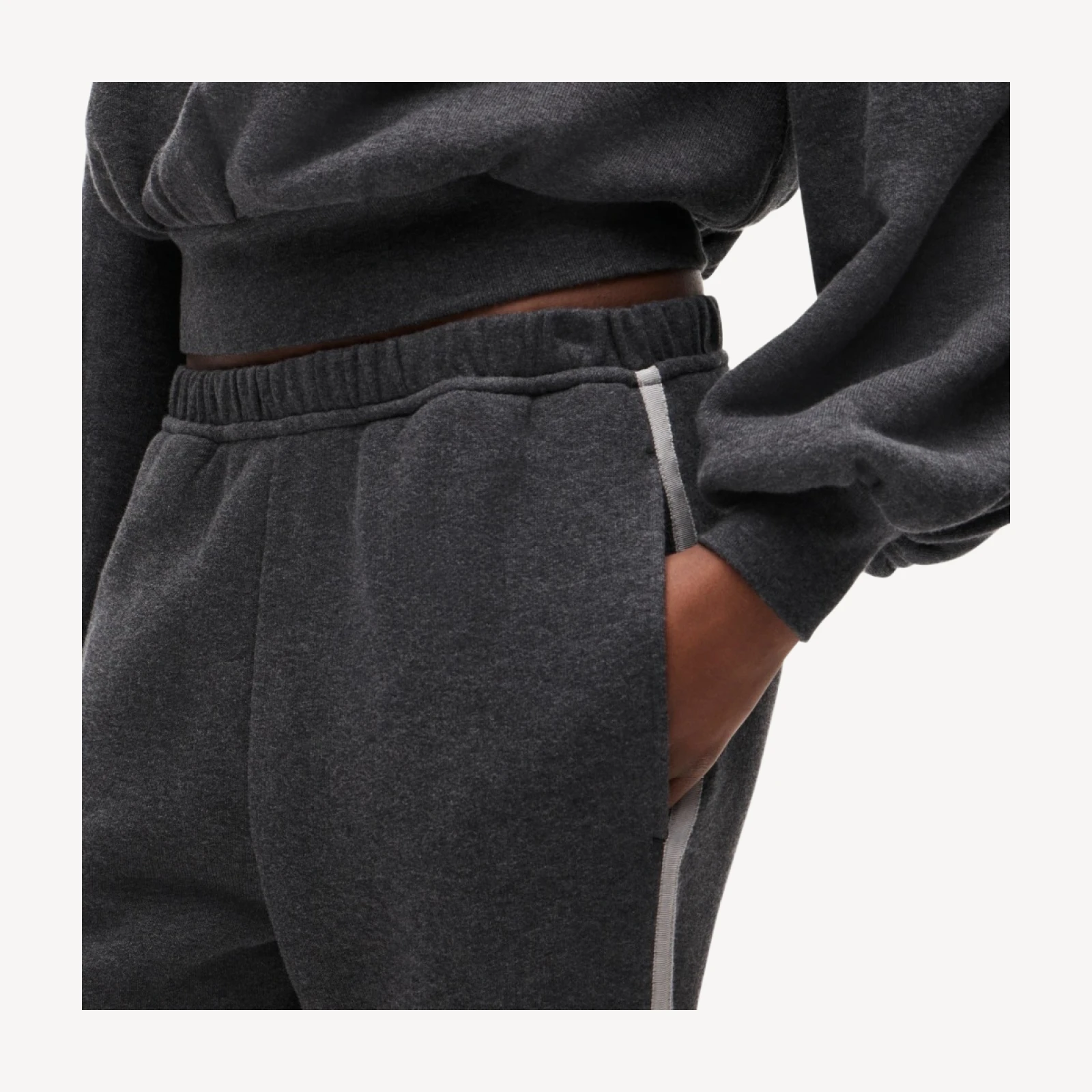Heritage terry slim jogger pant with track stripe