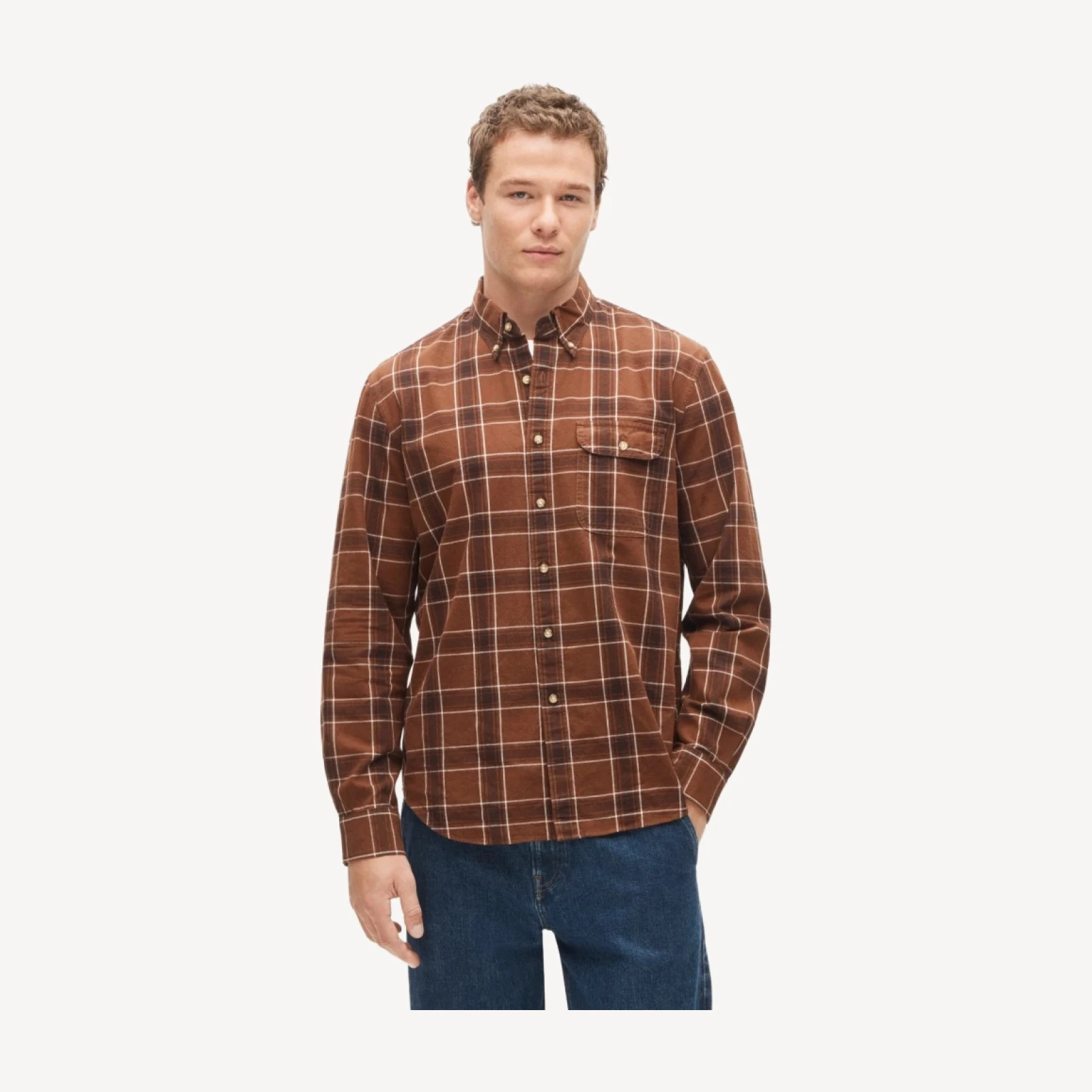 Lightweight cotton shirt in plaid