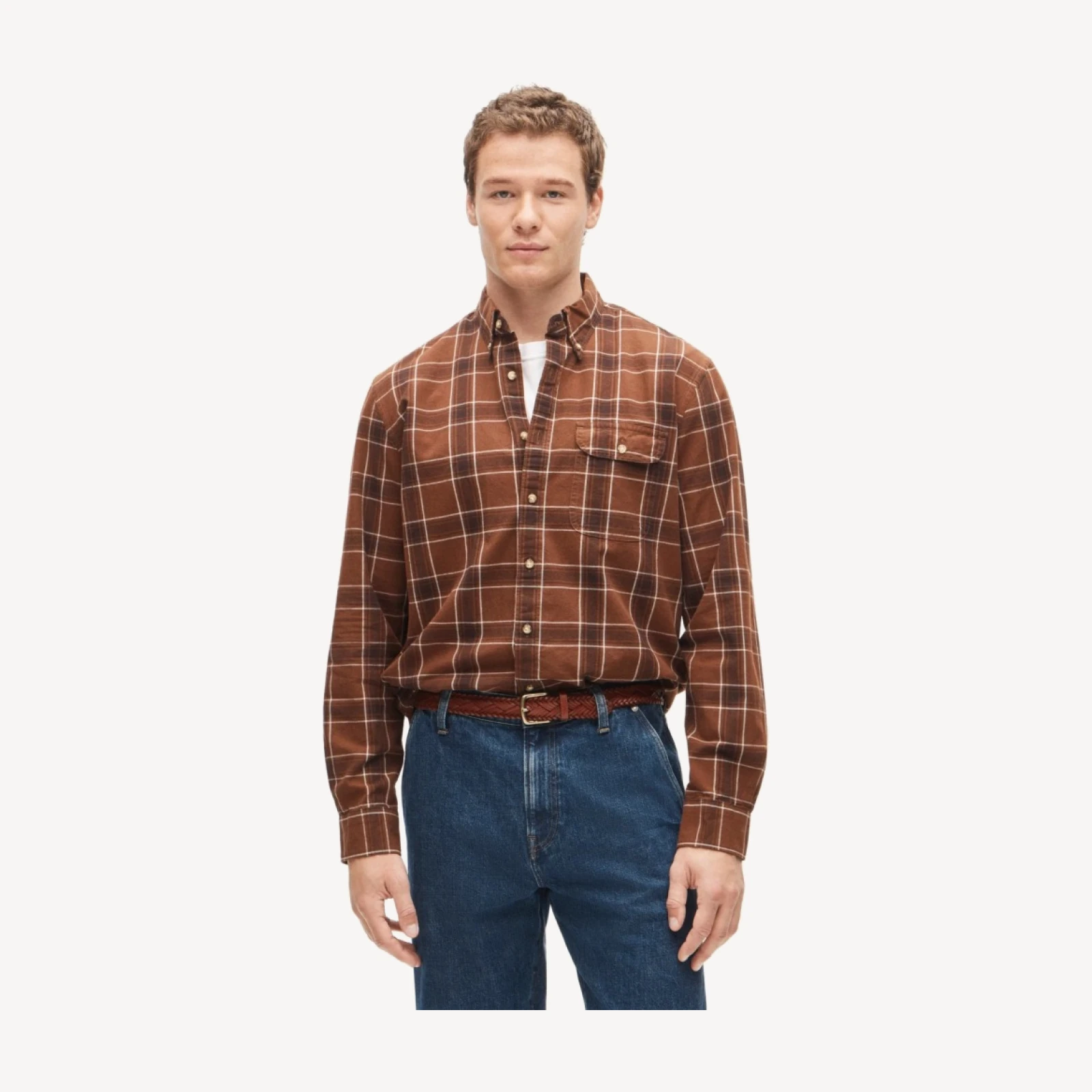 Lightweight cotton shirt in plaid