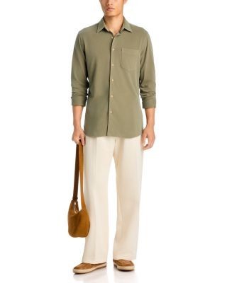 Faherty Costa Pique Cotton Blend Button Front Shirt