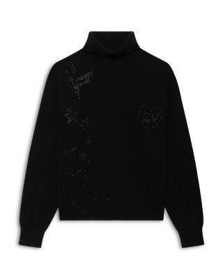 Zadig & Voltaire Souly Cashmere Embellished Turtleneck Sweater