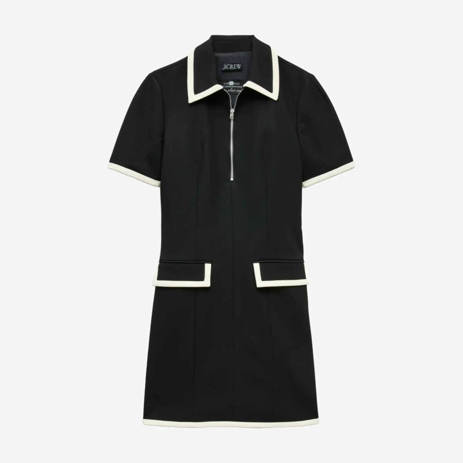 Parc dress in contrast-trim four-season stretch