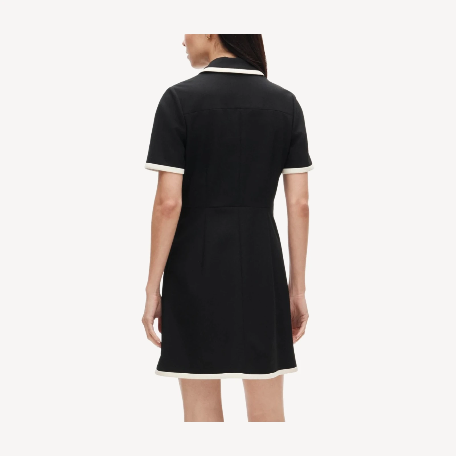 Parc dress in contrast-trim four-season stretch
