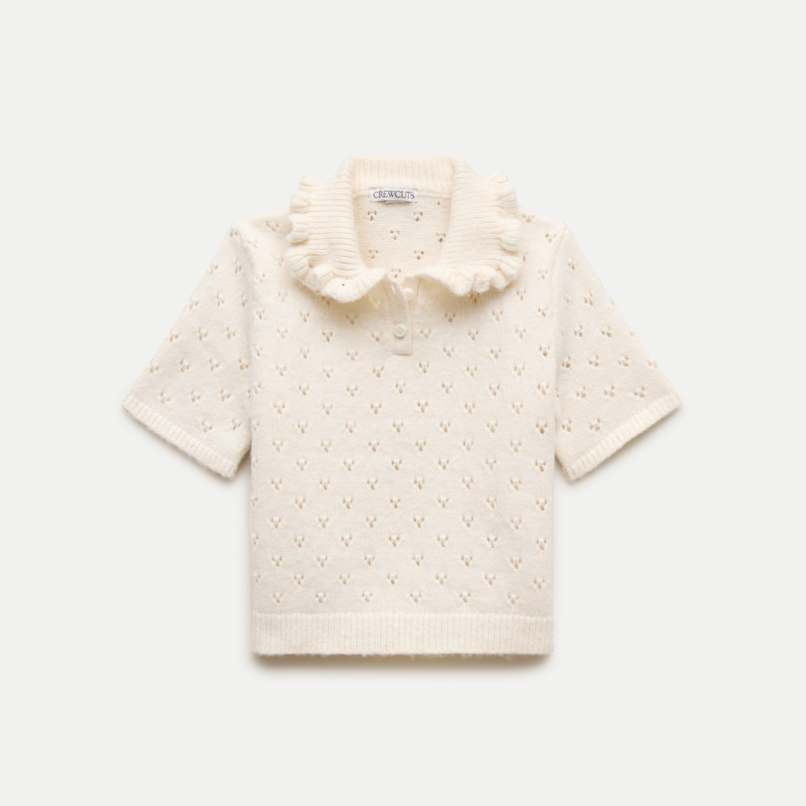 Girls' ruffle-collar sweater-polo