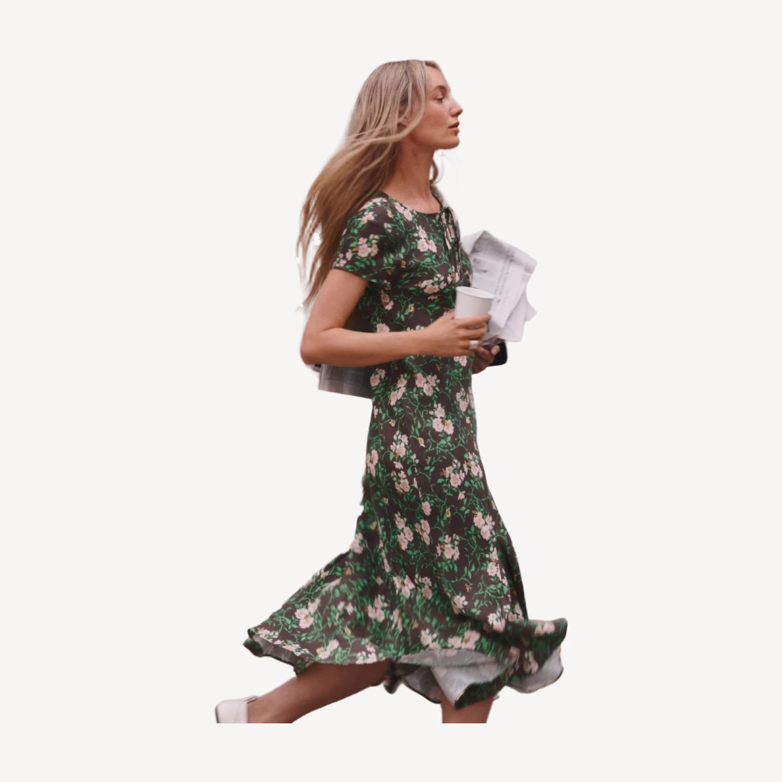 Natasha slip dress in honeybee floral-print cupro blend