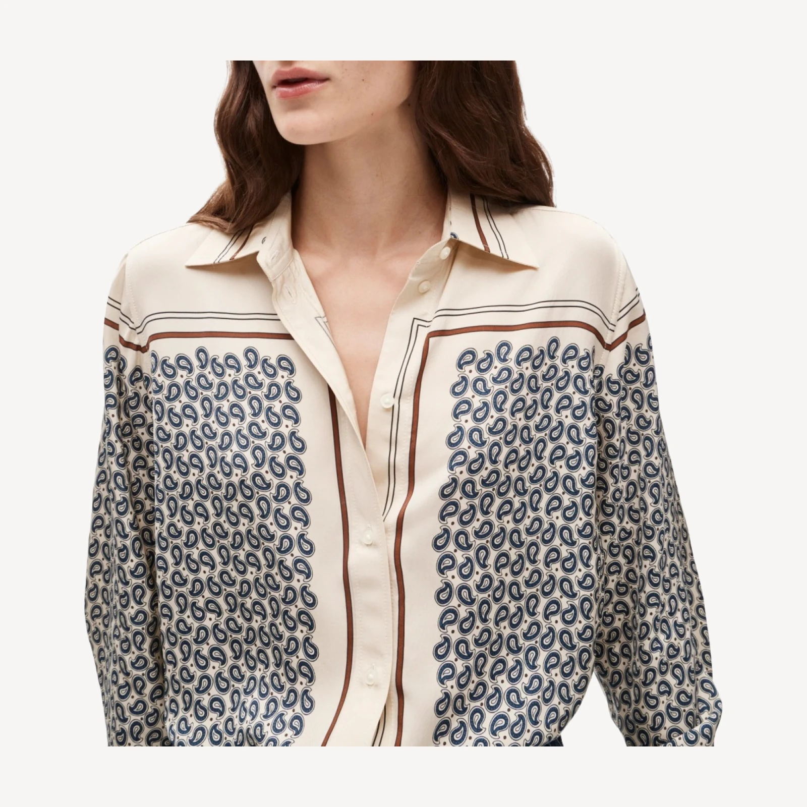 Jules classic-fit button-up shirt in scarf-print viscose twill