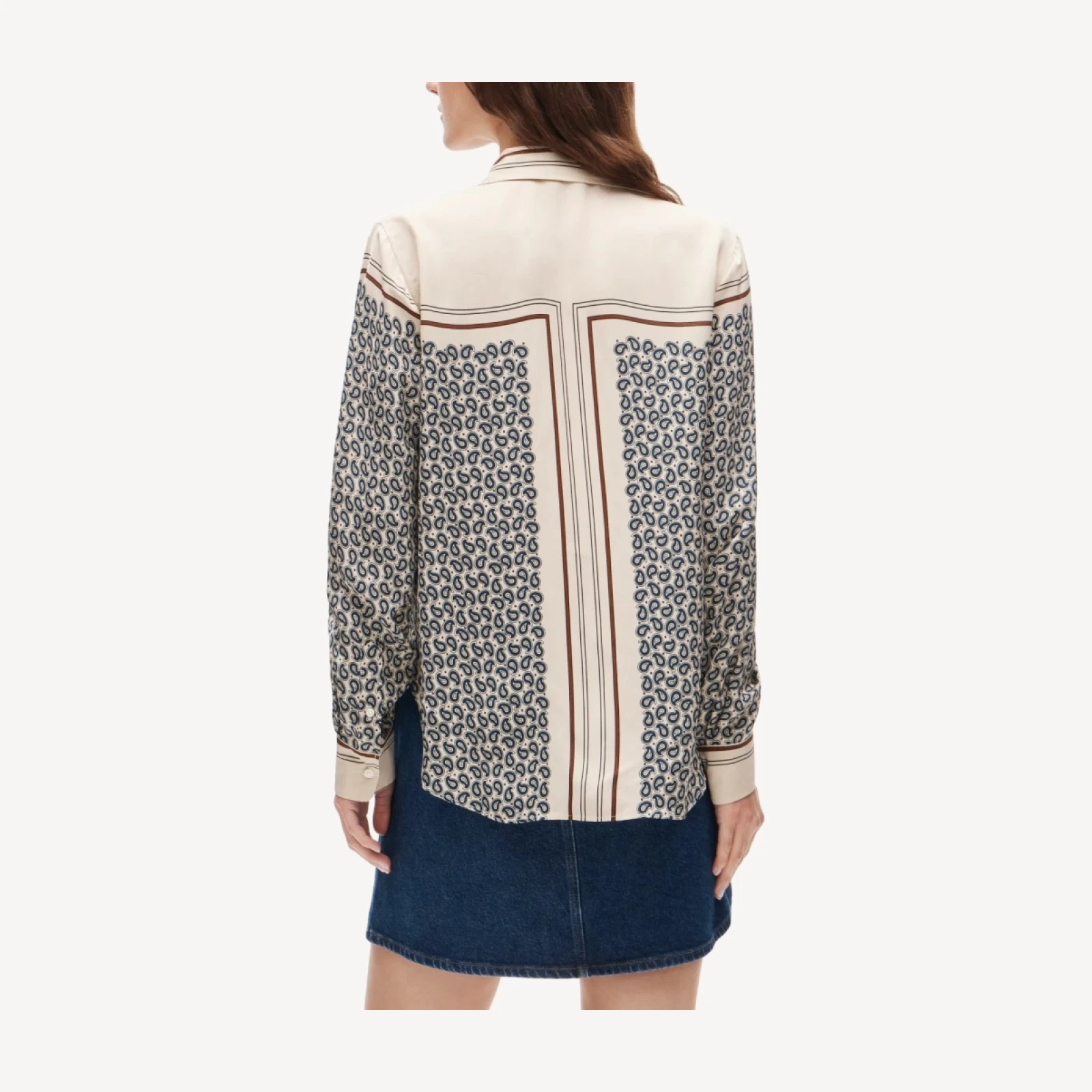 Jules classic-fit button-up shirt in scarf-print viscose twill