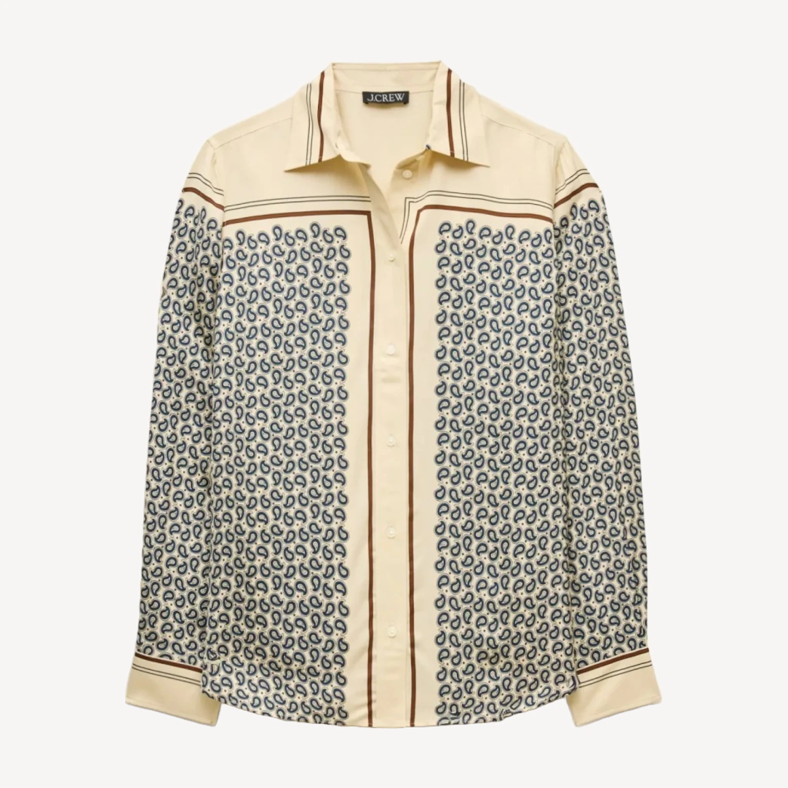 Jules classic-fit button-up shirt in scarf-print viscose twill
