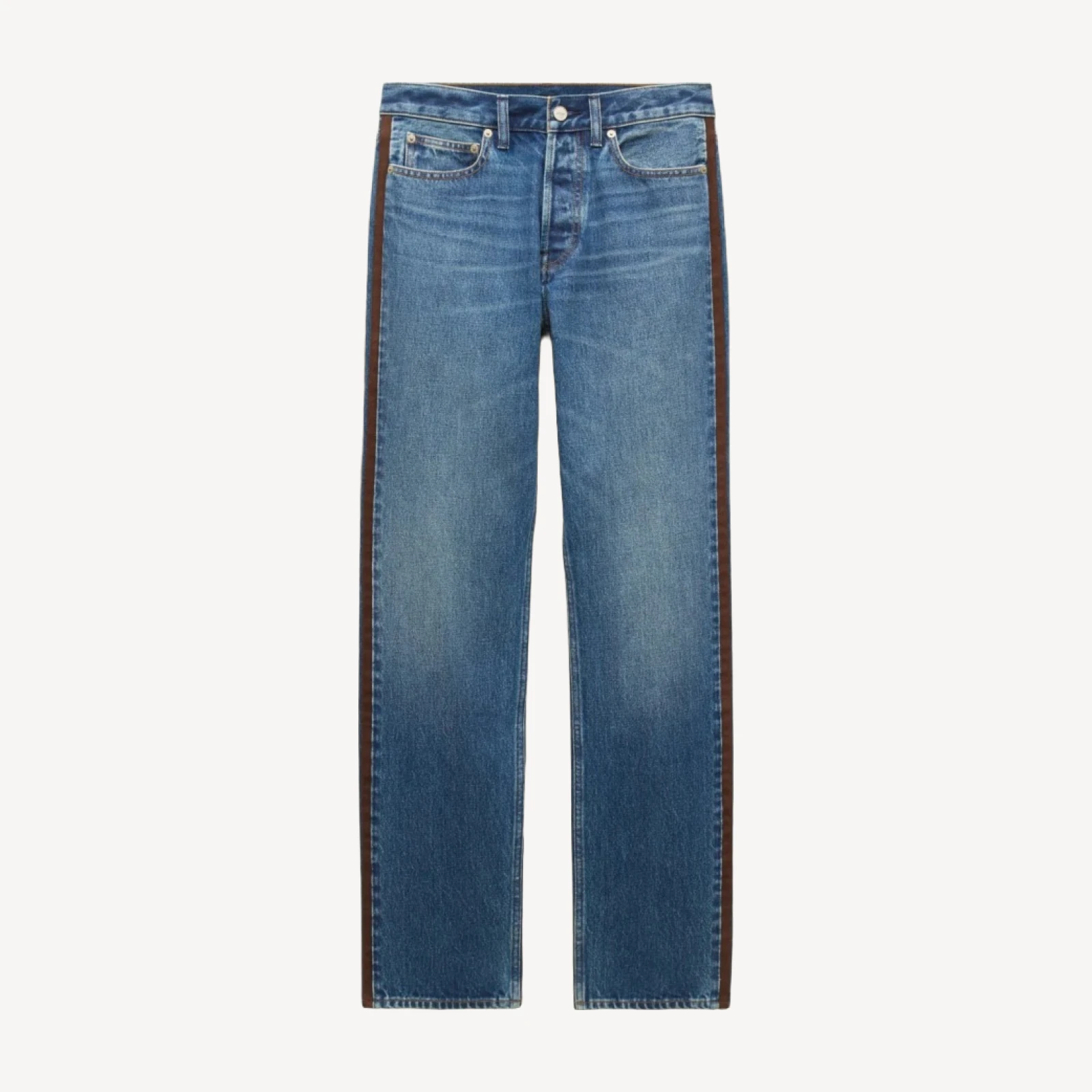 Jesse relaxed-straight jean with suede stripe