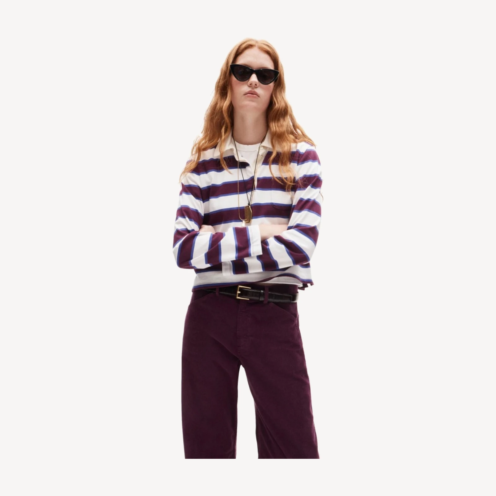 Boyfriend jersey rugby shirt in stripe