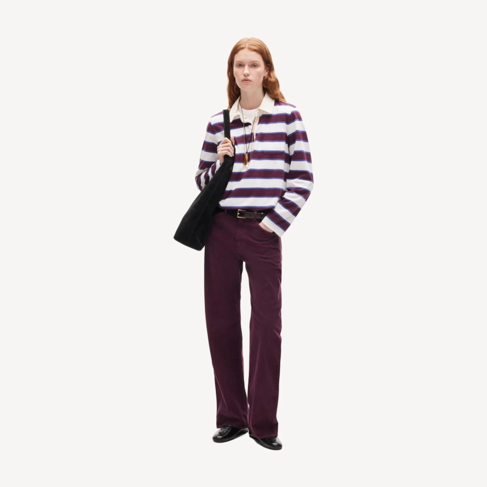 Boyfriend jersey rugby shirt in stripe