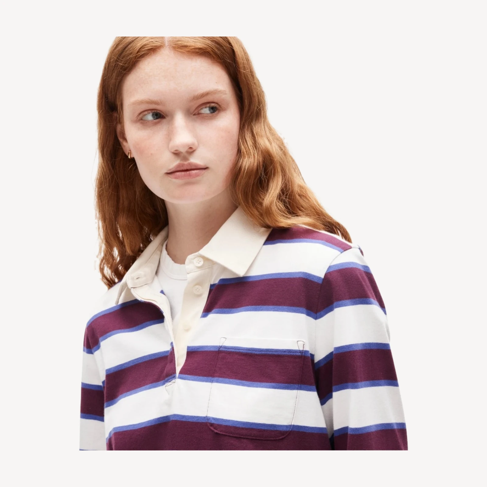 Boyfriend jersey rugby shirt in stripe
