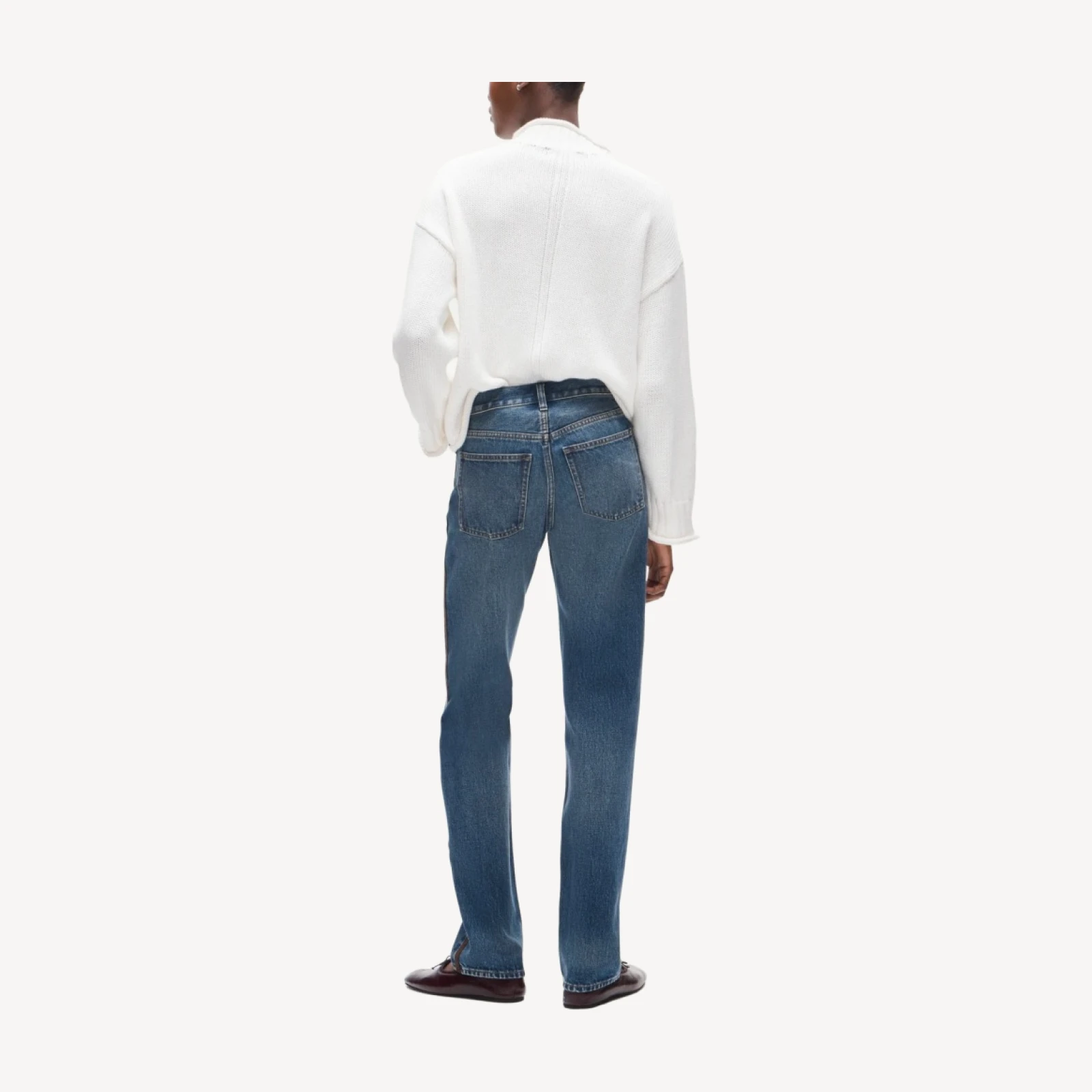 Jesse relaxed-straight jean with suede stripe