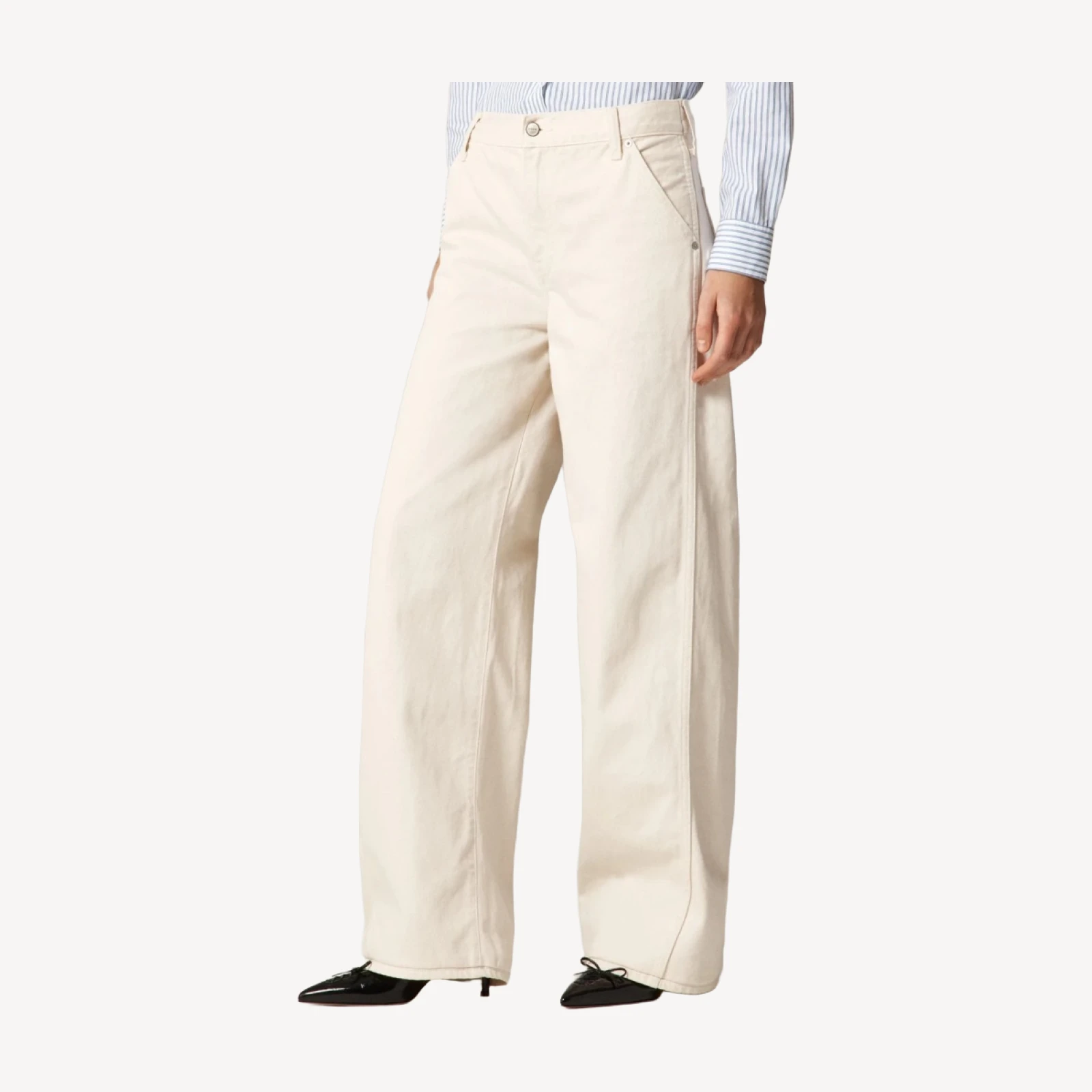 Utility low-rise wide-leg jean