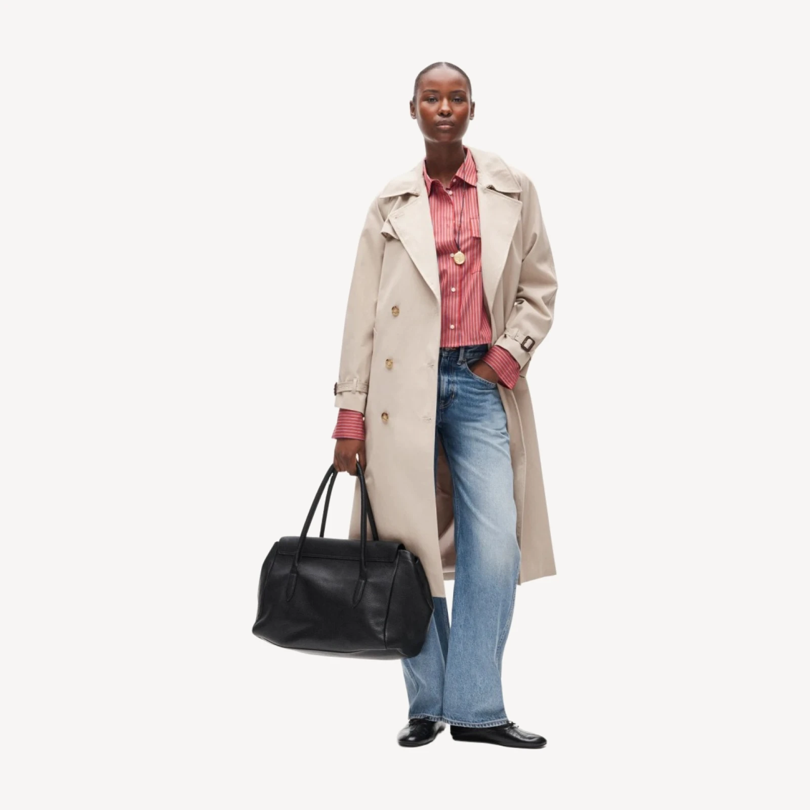 Esme cropped button-up shirt in Greenwich poplin