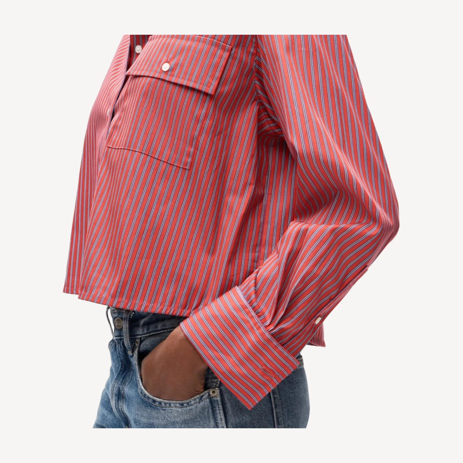 Esme cropped button-up shirt in Greenwich poplin