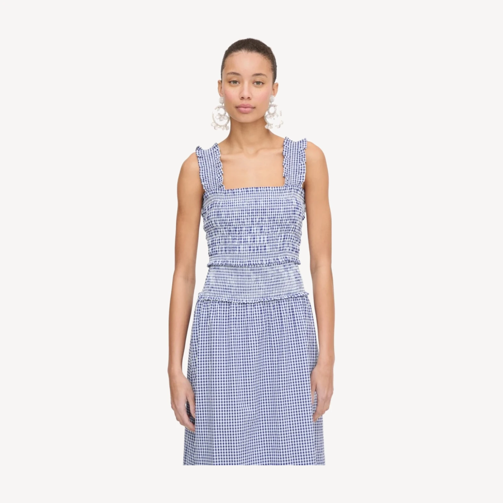 The Azalea Nap Top - Navy Gingham