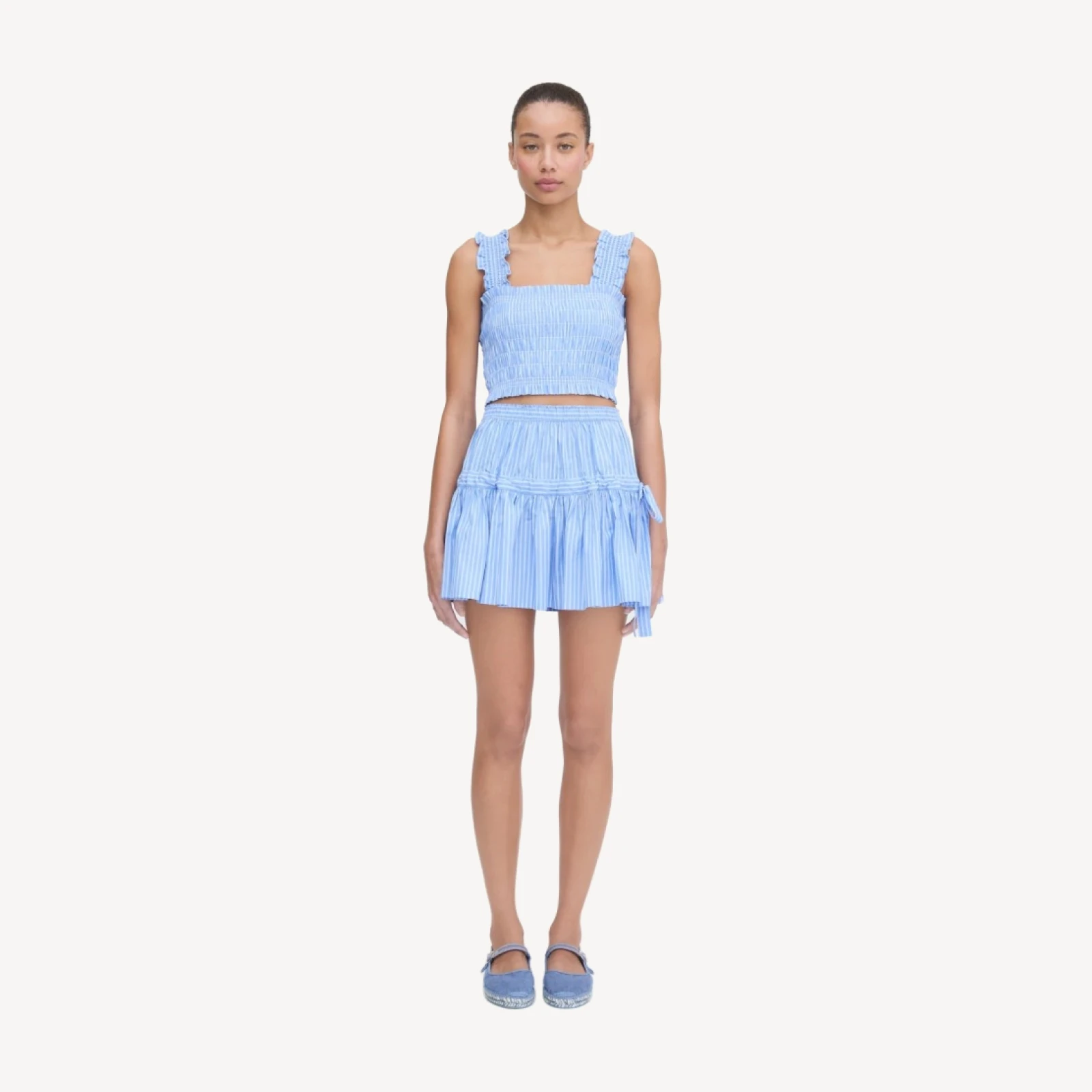 The Chelsea Skirt - Blue Stripe