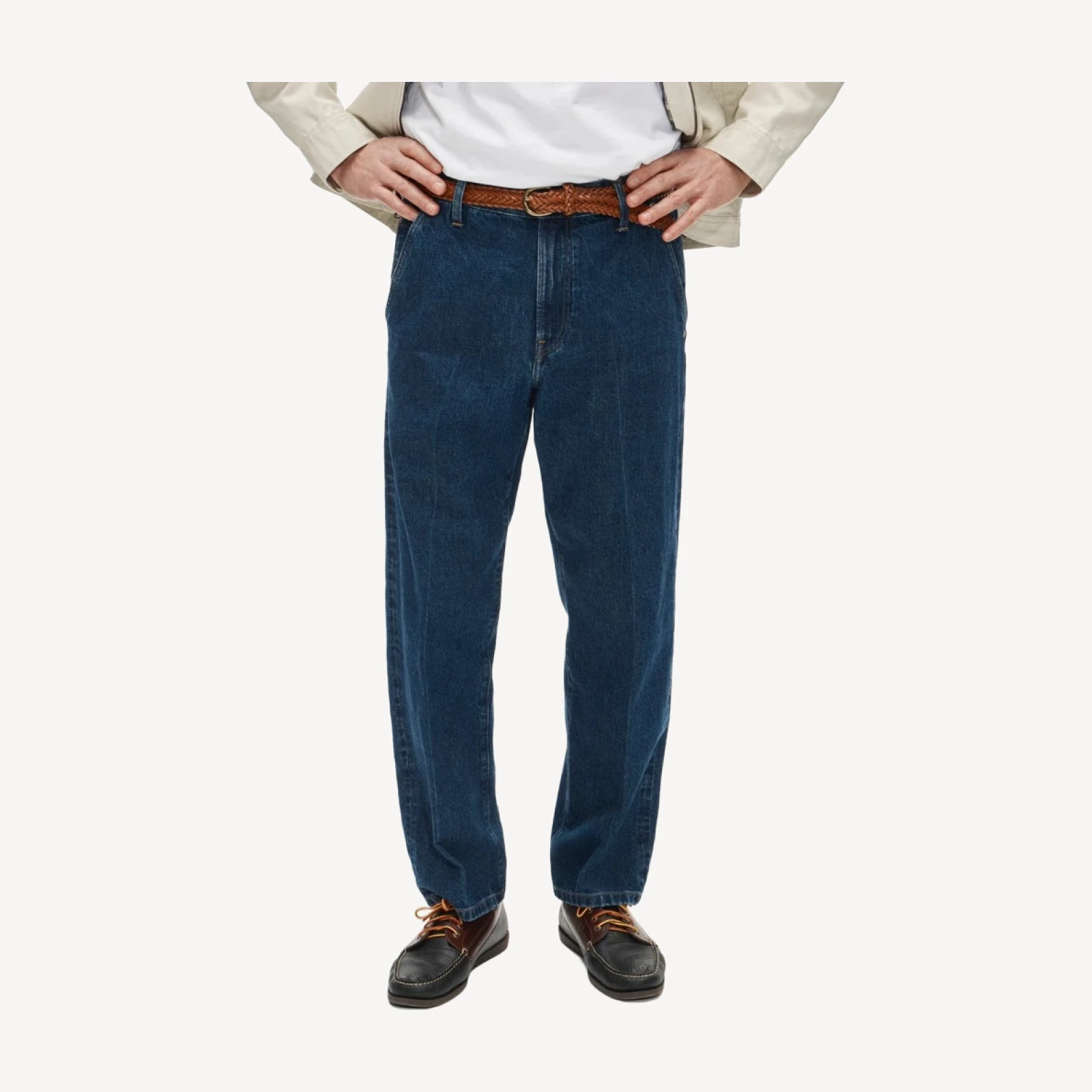 Wallace & Barnes creased slant-pocket jean in Japanese selvedge denim