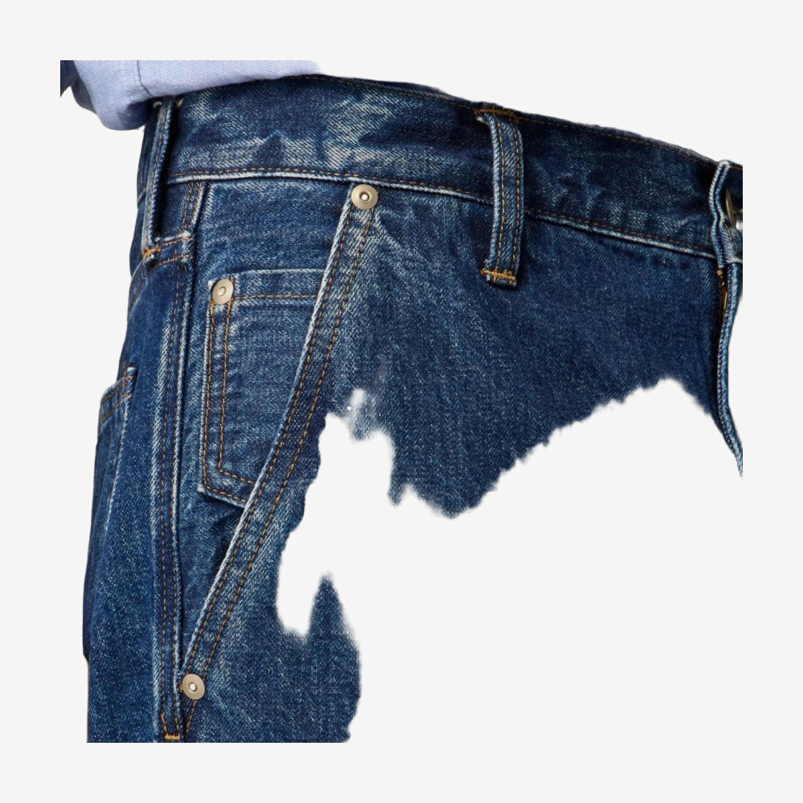 Wallace & Barnes creased slant-pocket jean in Japanese selvedge denim