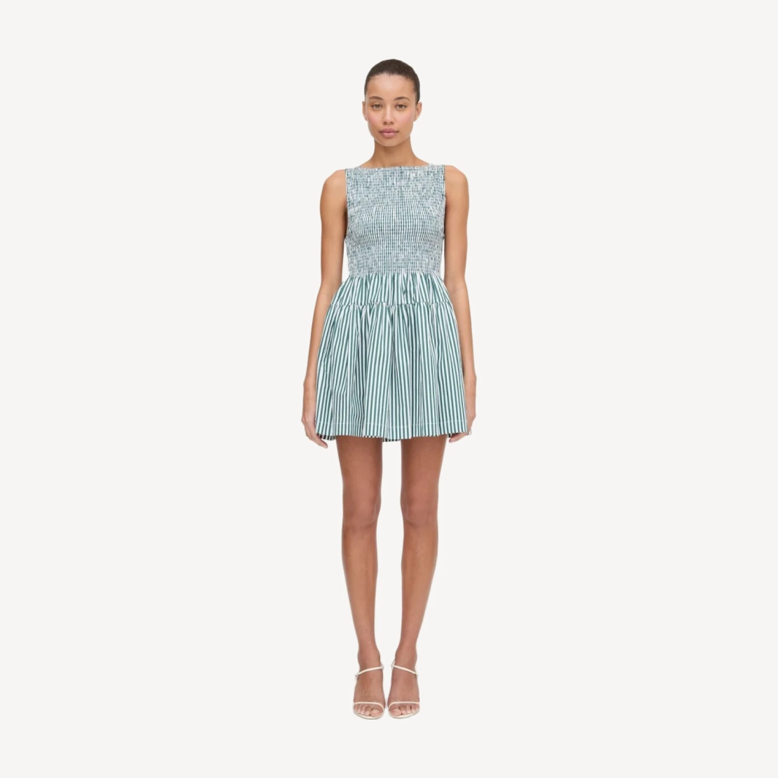 The Cosima Mini Nap Dress - Green Stripe