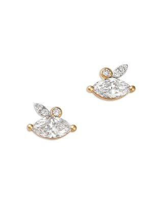 Bloomingdale's Fine Collection Luxe Collection Certified Lab Grown Diamond Cluster Stud Earrings in 14K Yellow Gold, 1.0 tcw